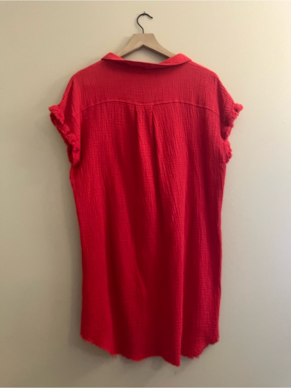 Umgee Red Gauze Button-Front Tunic - Picture 5 of 5